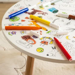 Table Et Chaise Enfant*alinea Table à colorier D50xH41,6cm - Blanc