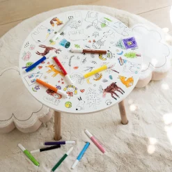 Table Et Chaise Enfant*alinea Table à colorier D50xH41,6cm - Blanc