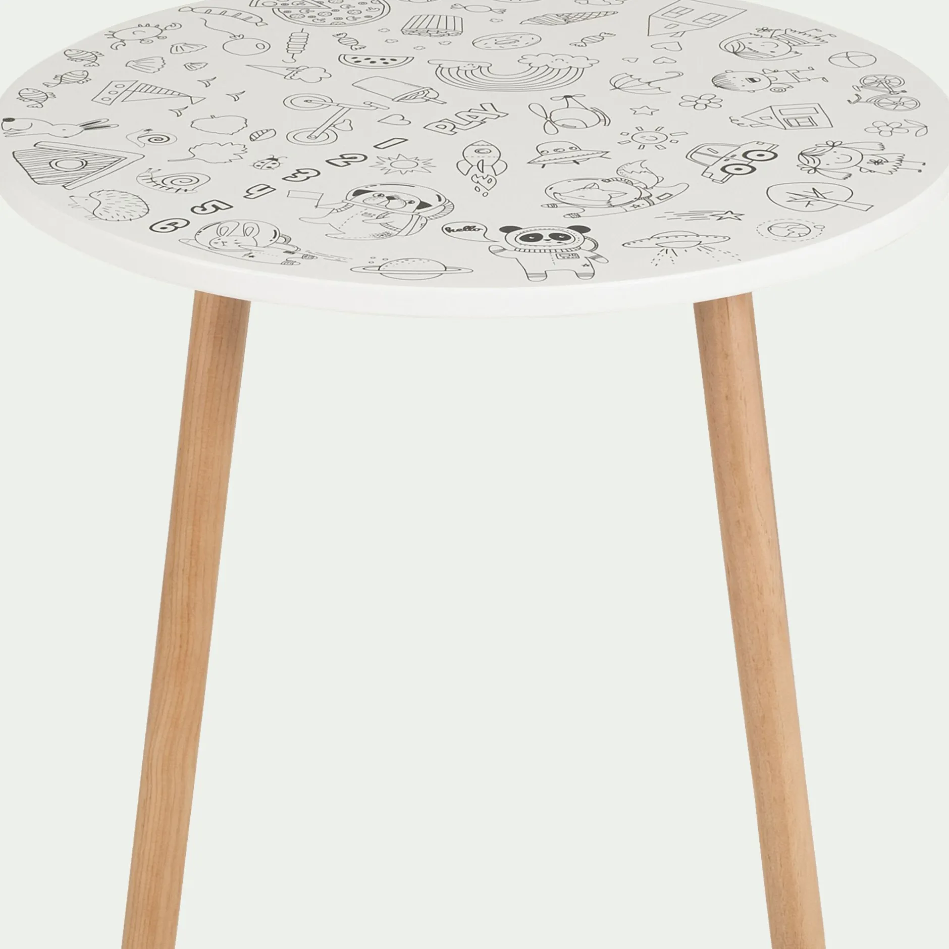 Table Et Chaise Enfant*alinea Table à colorier D50xH41,6cm - Blanc