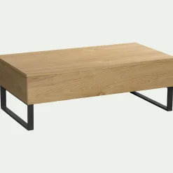 Table Basse*alinea Table basse avec plateau relevable en bois L110cm - Bois clair