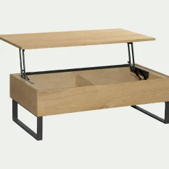Table Basse*alinea Table basse avec plateau relevable en bois L110cm - Bois clair