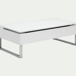 Table Basse*alinea Table basse avec tablette relevable - Blanc