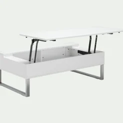 Table Basse*alinea Table basse avec tablette relevable - Blanc