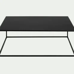 Table Basse*alinea Table basse carrée en métal - 100x100cm Noir