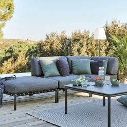 Table Basse Exterieur*alinea Table basse de jardin carrée en aluminium - Gris