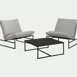 Table Basse Exterieur*alinea Table basse de jardin carrée en aluminium - Noir