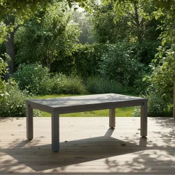 Table Basse Exterieur*alinea Table basse de jardin rectangulaire en aluminium - Gris