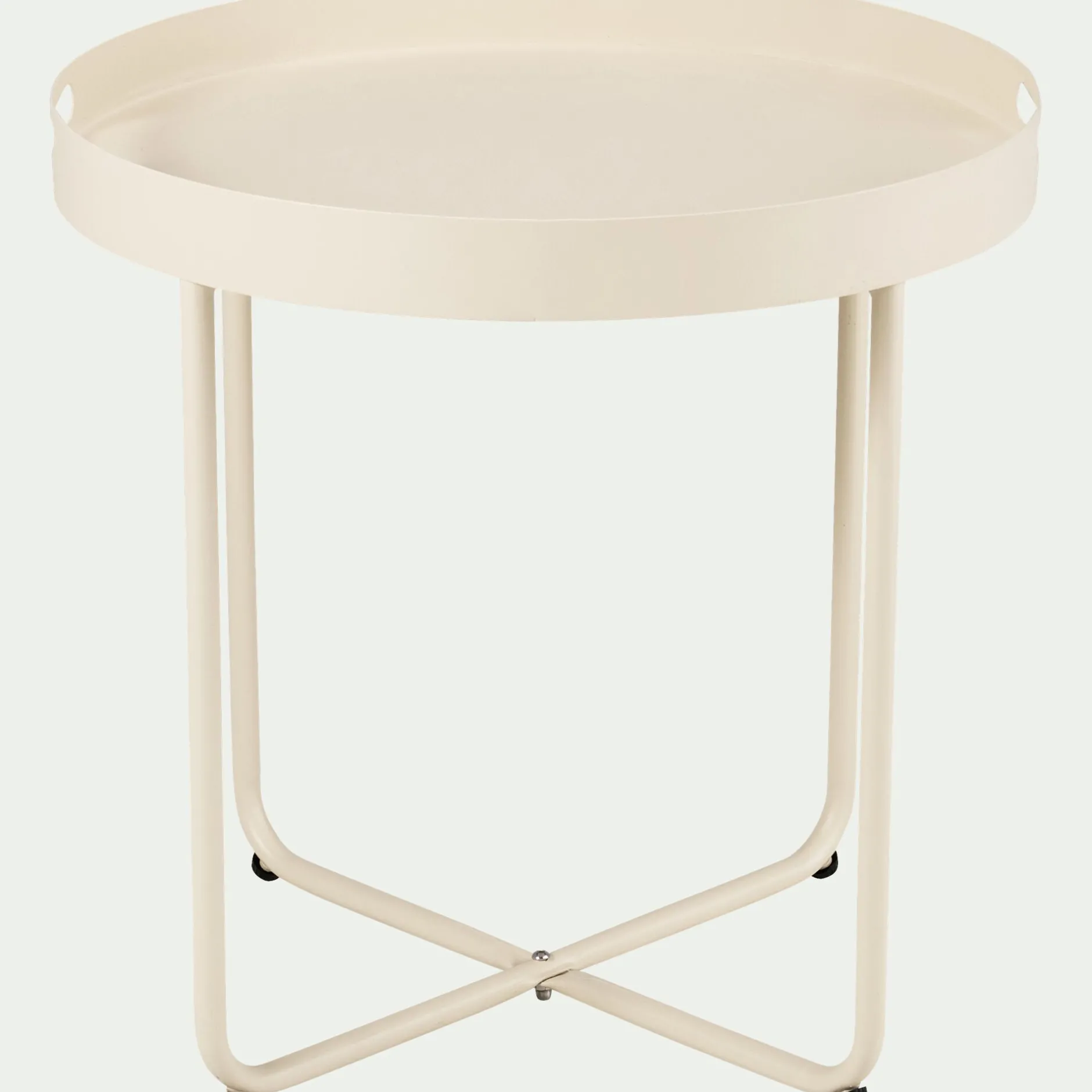 Table Basse Exterieur*alinea Table basse de jardin ronde en acier - Beige roucas