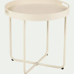 Table Basse Exterieur*alinea Table basse de jardin ronde en acier - Beige roucas