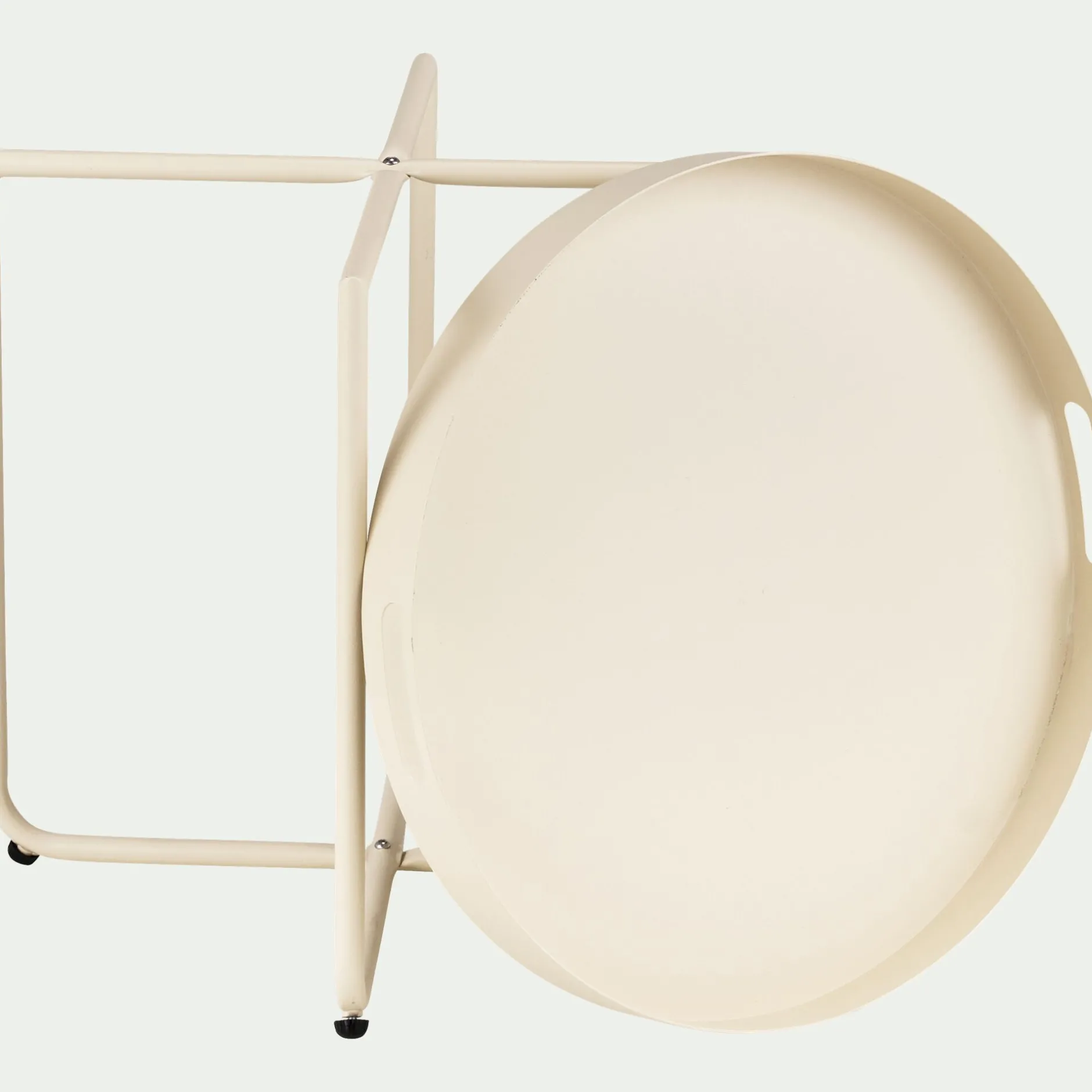 Table Basse Exterieur*alinea Table basse de jardin ronde en acier - Beige roucas