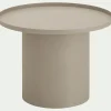 Table Basse Exterieur*alinea Table basse de jardin ronde en aluminium - beige