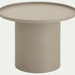 Table Basse Exterieur*alinea Table basse de jardin ronde en aluminium - beige