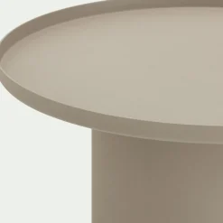 Table Basse Exterieur*alinea Table basse de jardin ronde en aluminium - beige