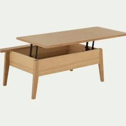 Table Basse*alinea Table basse en bois avec plateau relevable - naturel Bois clair