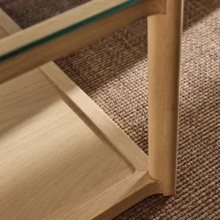 Table Basse*alinea Table basse en chêne et verre L92x92cm - Bois clair