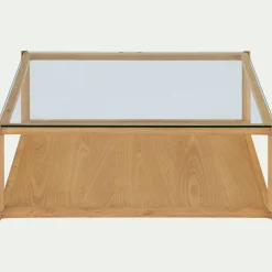 Table Basse*alinea Table basse en chêne et verre L92x92cm - Bois clair