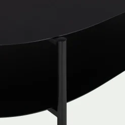 Table Basse*alinea Table basse en métal forme organique asymétrique - L112xH40cm Noir