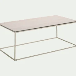 Table Basse*alinea Table basse en travertin L110cm - Beige