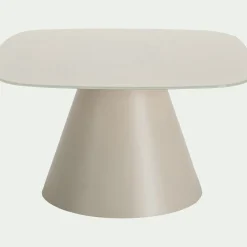 Table Basse*alinea Table basse en verre trempé et acier L70cm - écru Blanc