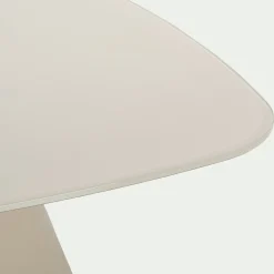 Table Basse*alinea Table basse en verre trempé et acier L70cm - écru Blanc