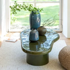 Table Basse*alinea Table basse organique en béton L115cm - cèdre Vert