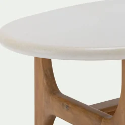 Table Basse*alinea Table basse ovale en bois L126xl70cm - Blanc