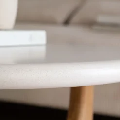 Table Basse*alinea Table basse ovale en bois L126xl70cm - Blanc