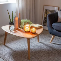 Table Basse*alinea Table basse triangulaire en chêne massif - Bois clair