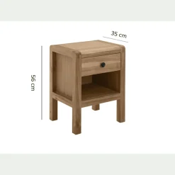 Table De Chevet*alinea Table de chevet en acacia 1 tiroir L42xl35xH56cm - Bois clair