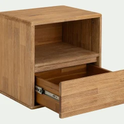 Table De Chevet*alinea Table de chevet en bois d'acacia 1 tiroir L45xH45xP37cm - Bois clair