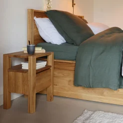 Table De Chevet*alinea Table de chevet en chêne massif 1 niche et 1 tiroir - Bois clair