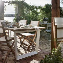 Table De Jardin*alinea Table de jardin en teck et aluminium - bois clair (8 places)