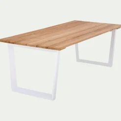 Table De Jardin*alinea Table de jardin en teck et aluminium - bois clair (8 places)