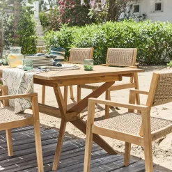 Table De Jardin*alinea Table de jardin extensible en acacia huilé - (10 à 12 places) Bois clair