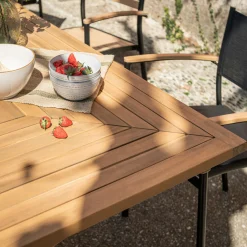 Table De Jardin*alinea Table de jardin extensible en acacia huilé - (10 à 12 places) Bois clair