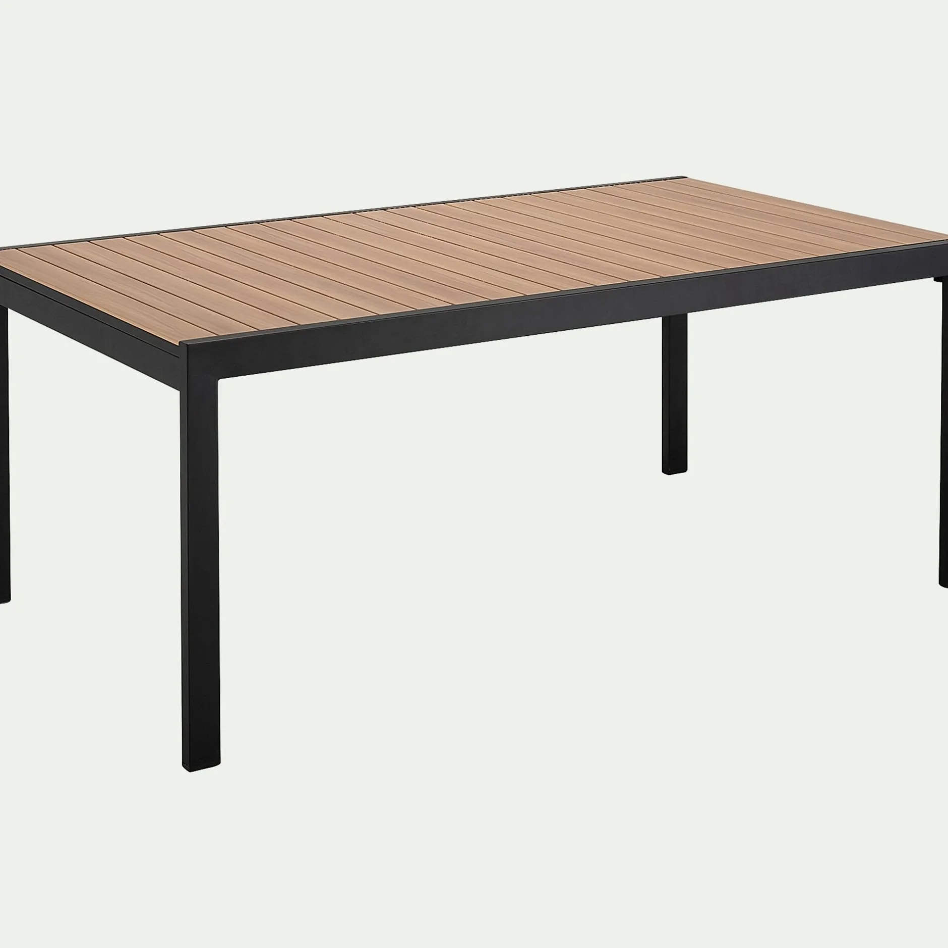 Table De Jardin*alinea Table de jardin extensible en aluminium effet teck - (8 à 12 places) Noir