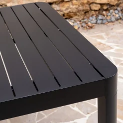 Table De Jardin*alinea Table de jardin extensible en aluminium - (8 à 10 places) Noir