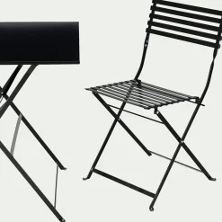 Table De Jardin*alinea Table de jardin pliante en acier - (2 places) Noir
