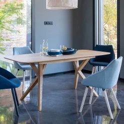 Table Extensible|Table De Salle À Manger*alinea Table de repas extensible plaquée chêne - (6 à 8 places) Bois clair