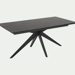 Table Extensible*alinea Table de repas extensible en céramique et verre trempé - (6 à 10 places) Noir