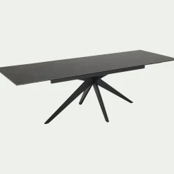 Table Extensible*alinea Table de repas extensible en céramique et verre trempé - (6 à 10 places) Noir