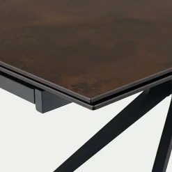 Table Extensible|Table De Salle À Manger*alinea Table de repas extensible en métal et céramique - bronze (10 à 12 places) Marron