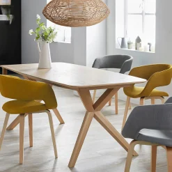 Table Extensible|Table De Salle À Manger*alinea Table de repas extensible plaquée chêne - (8 à 10 places) Bois clair