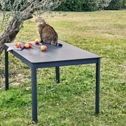 Table De Jardin*alinea Table de repas jardin en aluminium et duraboard - (6 places) Noir