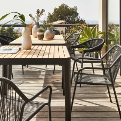 Table De Jardin|Table De Salle À Manger*alinea Table de repas jardin en aluminium et teck - (6 places) Bois clair