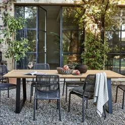 Table De Jardin*alinea Table de repas jardin en teck et aluminium - (10 places) Bois clair