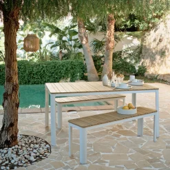 Table De Jardin*alinea Table de repas jardin en aluminium et polywood- (6 places) Blanc