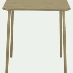 Table De Jardin*alinea Table de repas jardin fixe carrée en acier - kaki (2 places) Vert