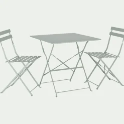 Table De Jardin*alinea Table de repas jardin pliante en acier - olivier (2 places) Vert