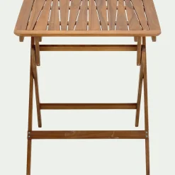 Table De Jardin*alinea Table de repas jardin pliante carrée en acacia huilé - (2 places) Bois foncé